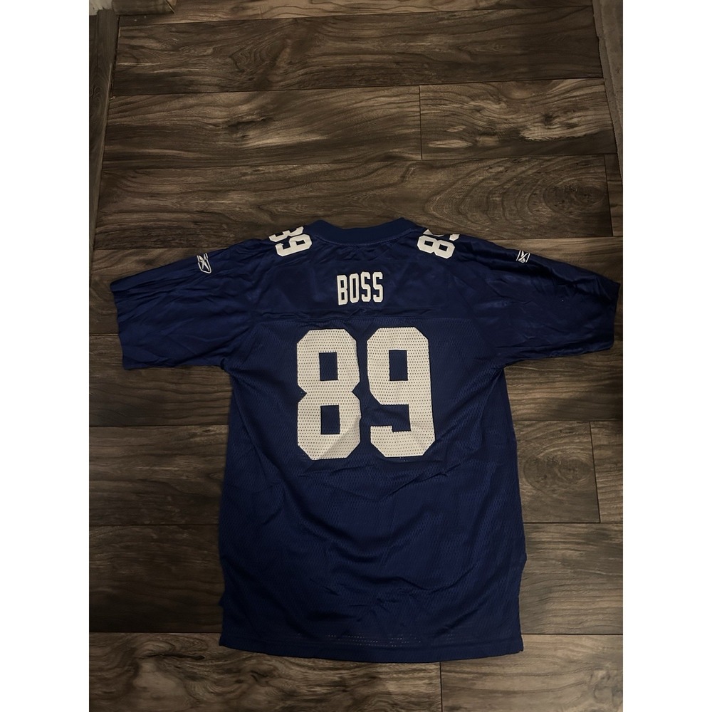 New York Giants Kevin Boss #89 Blue Reebok VTG Jersey Size Youth Large 14-16 431
